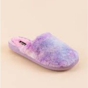 Womens Kensie Tie Dye Plush Scuff Slippers shoes XL 10/11